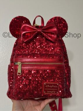 Disney - Red and Gold Sequin Mickey Loungefly Backpack